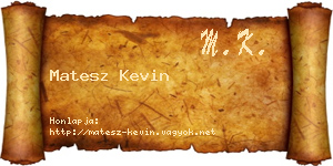 Matesz Kevin névjegykártya